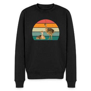Autruches Ratites Oiseaux Autruche Afrique - Pull Premium bio Homme - noir - Devant - Nico (187cm)