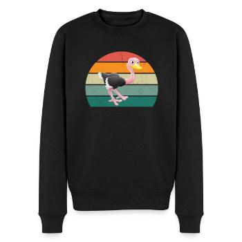 Autruches Ratites Oiseaux Autruche Afrique - Pull Premium bio Homme - noir - Devant - Nico (187cm)