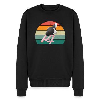 strauße laufvögel laufvogel vogel strauß afrika - Männer Premium Bio Pullover - Schwarz - Vorne - Nico (187cm)