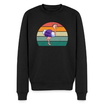 strauße laufvögel laufvogel vogel strauß afrika - Männer Premium Bio Pullover - Schwarz - Vorne - Nico (187cm)