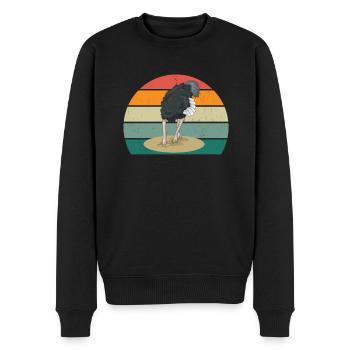strauße laufvögel laufvogel vogel strauß afrika - Männer Premium Bio Pullover - Schwarz - Vorne - Nico (187cm)