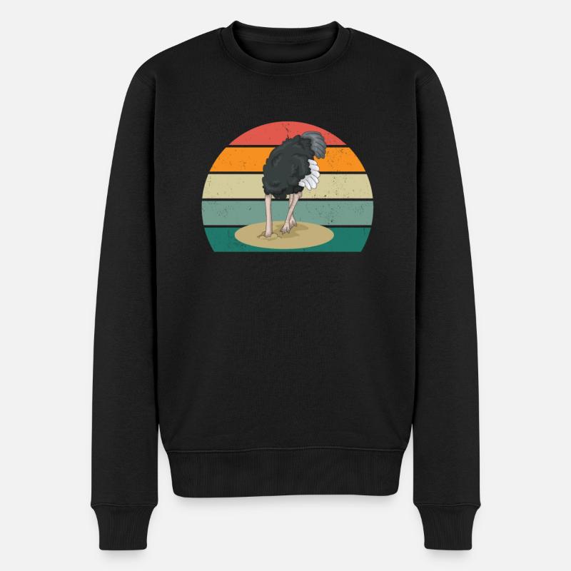 strauße laufvögel laufvogel vogel strauß afrika - Männer Premium Bio Pullover - Schwarz