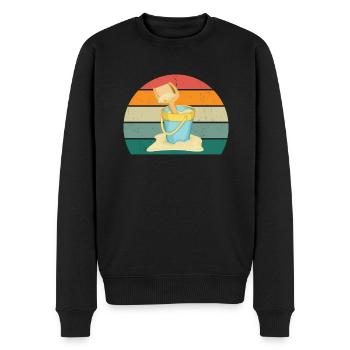 sand urlaub urlauber urlauberin ferien holiday - Männer Premium Bio Pullover - Schwarz - Vorne - Nico (187cm)