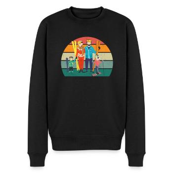 Ski Skieur Skieur Hiver Neige Montagnes - Pull Premium bio Homme - noir - Devant - Nico (187cm)