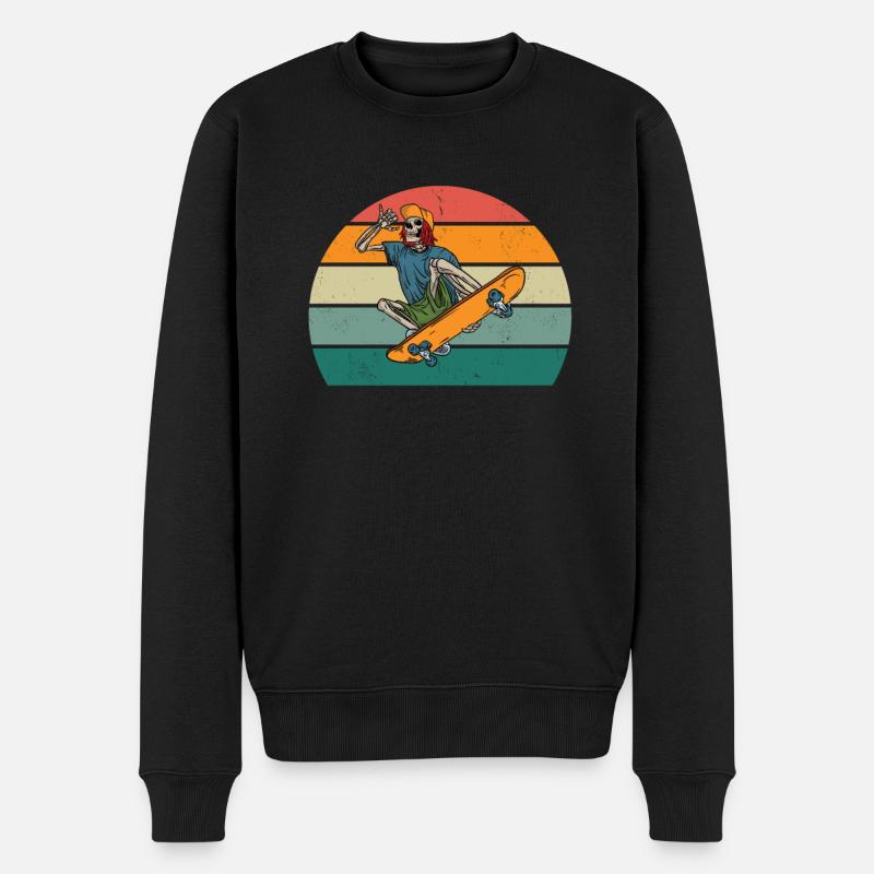 skatboarden skatboarder skatboarderin skatboard - Männer Premium Bio Pullover - Schwarz