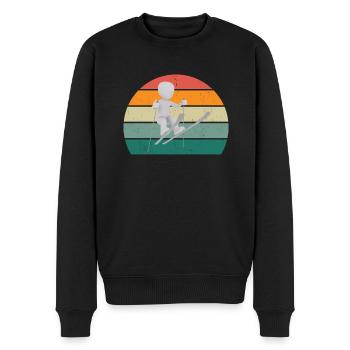 Ski Skieur Skieur Hiver Neige Montagnes - Pull Premium bio Homme - noir - Devant - Nico (187cm)