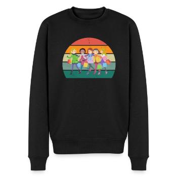shopper shopperin einkaufen einkäufer, einkäuferin - Männer Premium Bio Pullover - Schwarz - Vorne - Nico (187cm)