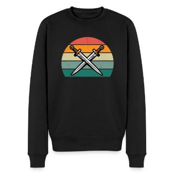 Schwertkampf Schwert Klinge Lanze Säbel Dolch - Männer Premium Bio Pullover - Schwarz - Vorne - Nico (187cm)