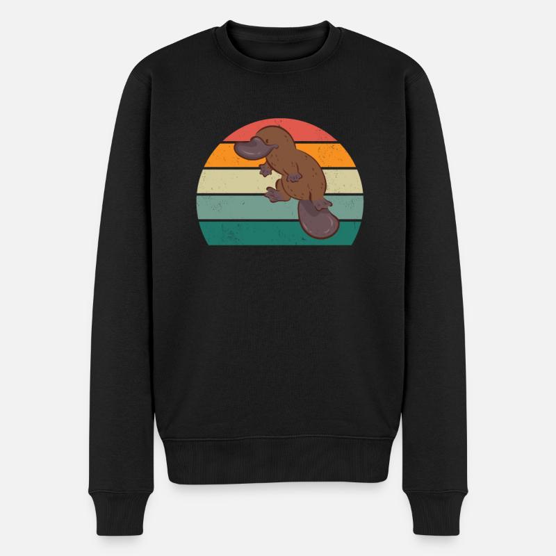 Schnabeltier Schnabel Biber Ente Eier Säugetier - Männer Premium Bio Pullover - Schwarz