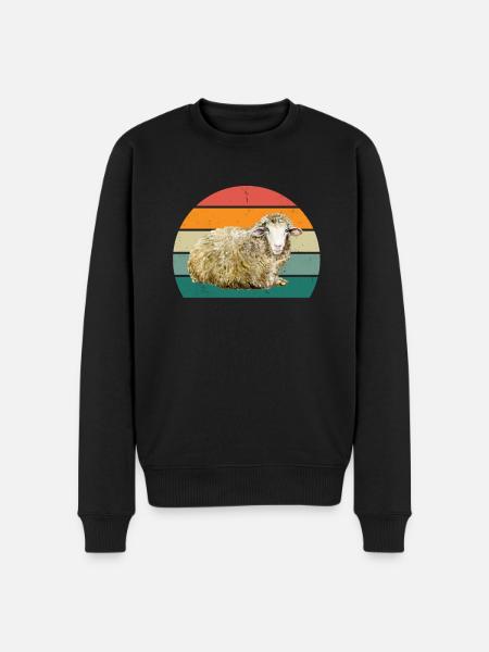 Ovins Troupeau de moutons Chèvres Chèvres Agneau Laine ovine - Pull Premium bio Homme - noir