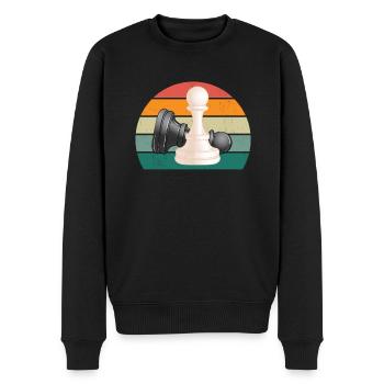 Schachspieler Schachspielerin König Dame Schach - Männer Premium Bio Pullover - Schwarz - Vorne - Nico (187cm)