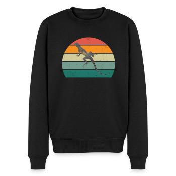 Lézard Lézards Écailles à sang froid Reptiles - Pull Premium bio Homme - noir - Devant - Nico (187cm)