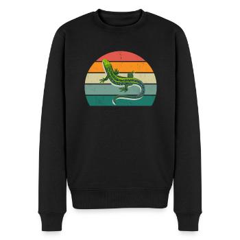 Lizard Lizards Cold-blooded scales Reptiles - Men's Premium Organic Jumper - black - Front - Nico (187cm)