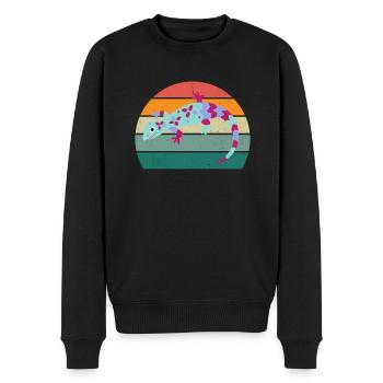 Lizard Lizards Cold-blooded scales Reptiles - Men's Premium Organic Jumper - black - Front - Nico (187cm)