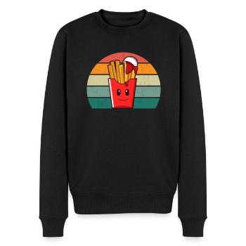 French fries Potato Potatoes Frying - Men's Premium Organic Jumper - black - Front - Nico (187cm)