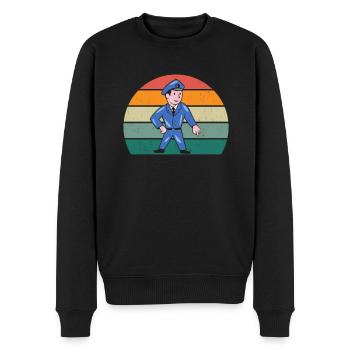 policier policier ordre agents d’application de la loi police - Pull Premium bio Homme - noir - Devant - Nico (187cm)