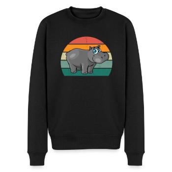 Hippopotame du Nil Hippopotames Hippopotames Nain Cheval - Pull Premium bio Homme - noir - Devant - Nico (187cm)