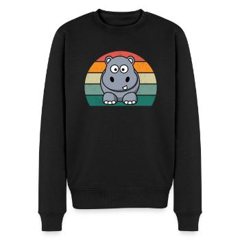Hippopotame du Nil Hippopotames Hippopotames Nain Cheval - Pull Premium bio Homme - noir - Devant - Nico (187cm)