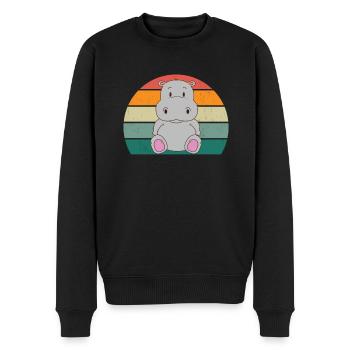 Hippopotame du Nil Hippopotames Hippopotames Nain Cheval - Pull Premium bio Homme - noir - Devant - Nico (187cm)