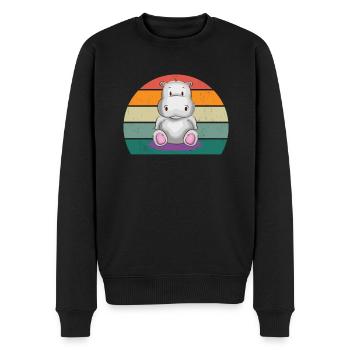 Hippopotame du Nil Hippopotames Hippopotames Nain Cheval - Pull Premium bio Homme - noir - Devant - Nico (187cm)