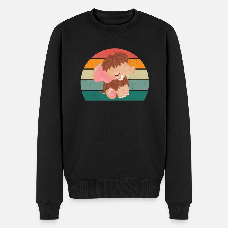 Mammut Eiszeit Elefanten Fell Schnee Eis Steinzeit - Männer Premium Bio Pullover - Schwarz