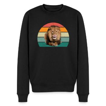 Lion Lioness Pride of Lions Mane Lion's Mane King Lion - Men's Premium Organic Jumper - black - Front - Nico (187cm)