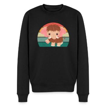 Mammouth Ice Age Elephants Fur Snow Ice Stone Age - Pull Premium bio Homme - noir - Devant - Nico (187cm)
