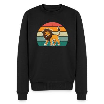 Lion Lioness Pride of Lions Mane Lion's Mane King Lion - Men's Premium Organic Jumper - black - Front - Nico (187cm)