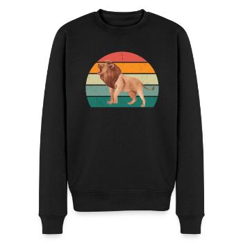Lion Lioness Pride of Lions Mane Lion's Mane King Lion - Men's Premium Organic Jumper - black - Front - Nico (187cm)