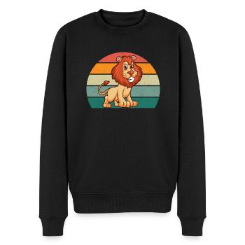 Lion Lioness Pride of Lions Mane Lion's Mane King Lion - Men's Premium Organic Jumper - black - Front - Nico (187cm)
