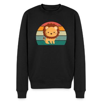 Lion Lioness Pride of Lions Mane Lion's Mane King Lion - Men's Premium Organic Jumper - black - Front - Nico (187cm)