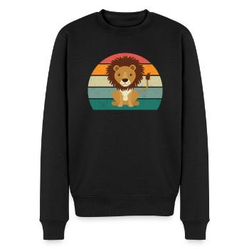 Lion Lioness Pride of Lions Mane Lion's Mane King Lion - Men's Premium Organic Jumper - black - Front - Nico (187cm)