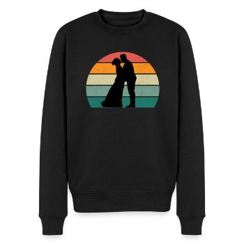 Mariage Mariage Petit ami Petite amie Mariage Amour - Pull Premium bio Homme - noir - Devant - Nico (187cm)