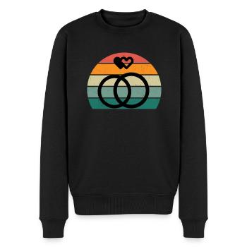 Mariage Mariage Petit ami Petite amie Mariage Amour - Pull Premium bio Homme - noir - Devant - Nico (187cm)
