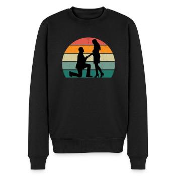 Mariage Mariage Petit ami Petite amie Mariage Amour - Pull Premium bio Homme - noir - Devant - Nico (187cm)