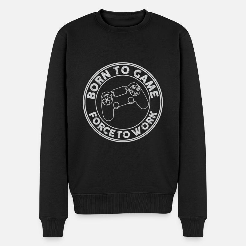 Né pour jouer, forcé de travailler. Gaming - Pull Premium bio Homme - noir