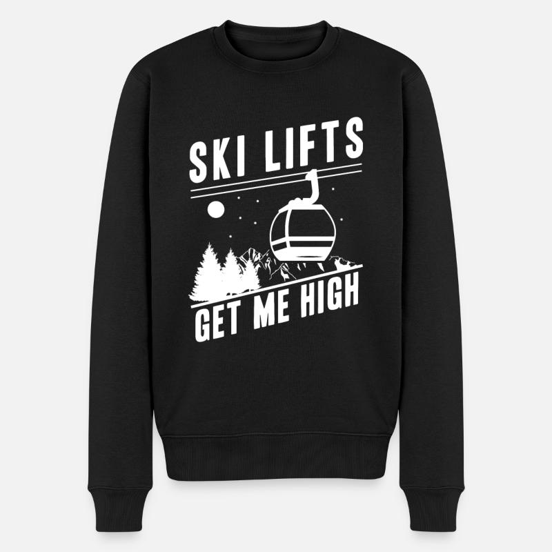 Ski Lifts Snowboad Ski Urlaub - Männer Premium Bio Pullover - Schwarz