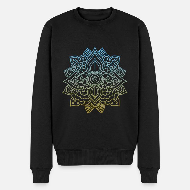 Mandala Rosette motif circulaire cadeau - Pull Premium bio Homme - noir