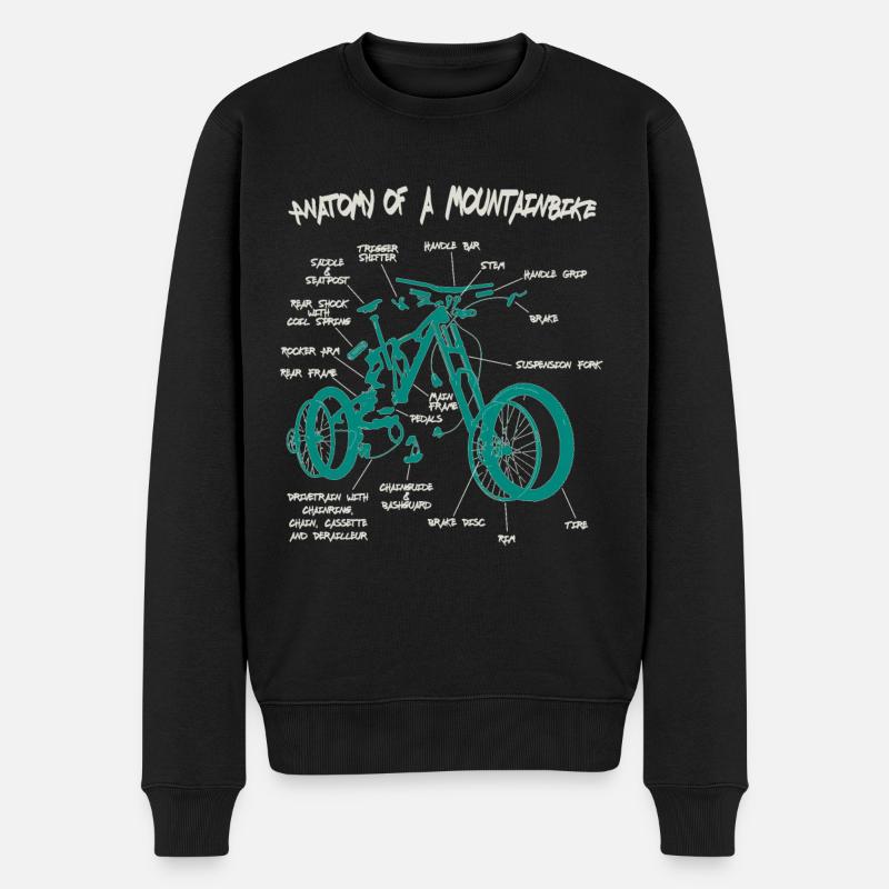 Anatomie eines Mountainbike-Downhill-Bikes - Männer Premium Bio Pullover - Schwarz