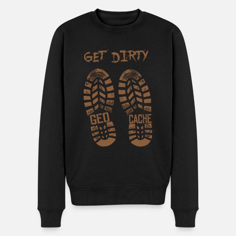 Get Dirty Geocache - Lustiges Geocacher-Cache-Jagd - Männer Premium Bio Pullover - Schwarz