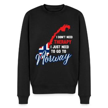 Norwegen Therapie Skandinavien Spruch Geschenk - Männer Premium Bio Pullover - Schwarz - Vorne - Nico (187cm)