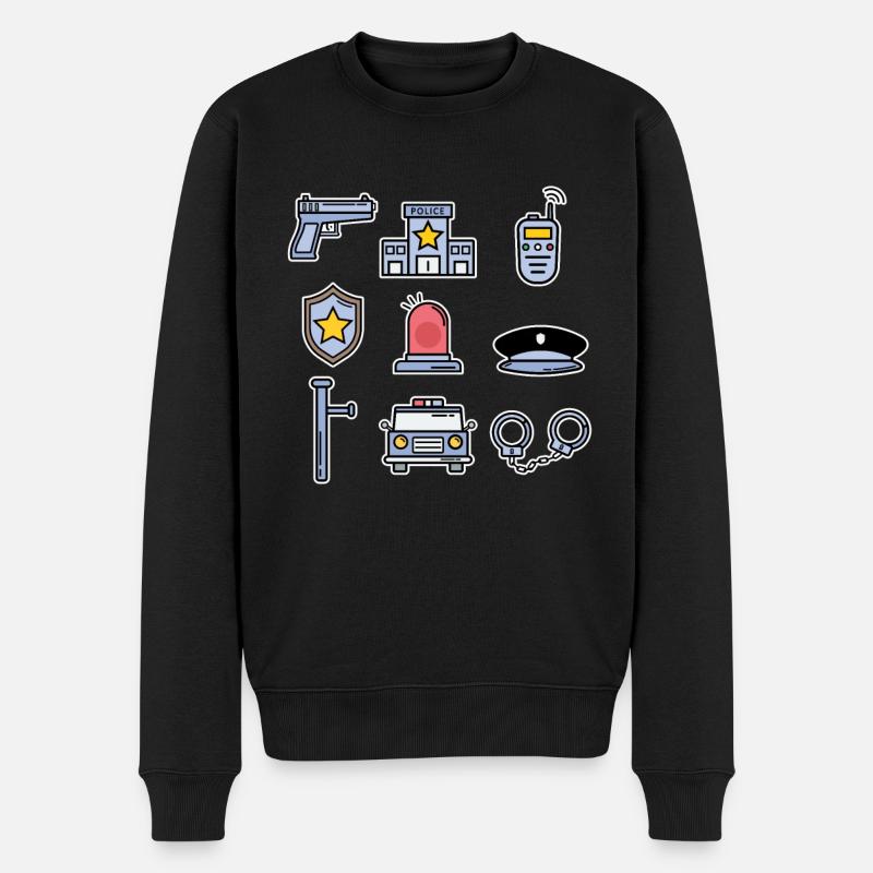 Polizei Sammlung Kinder Polizist Cop Geschenk - Männer Premium Bio Pullover - Schwarz