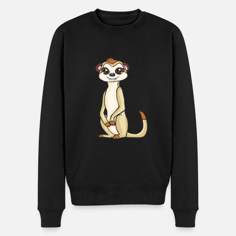 Erdmännchen - Männer Premium Bio Pullover - Schwarz