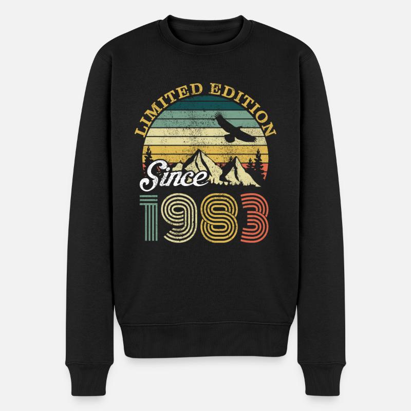 Vintage 1983 anniversaire rétro vintage cadeau - Pull Premium bio Homme - noir