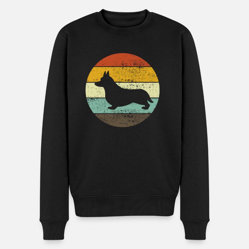 Corgis Hundesport Hundeschule Pembroke Retro - Männer Premium Bio Pullover - Schwarz