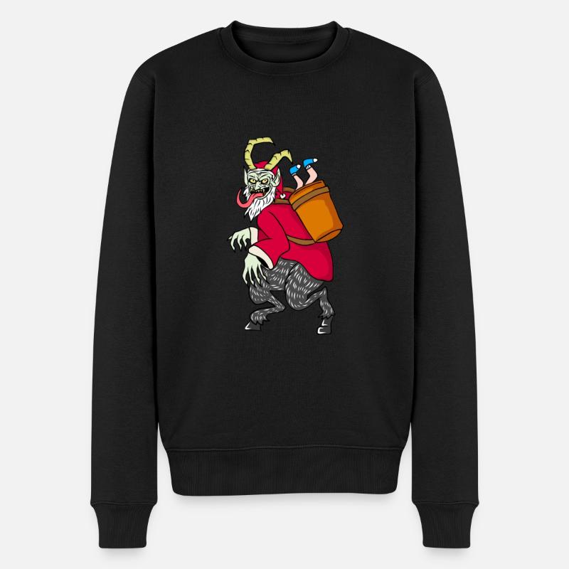 KRAMPUS - Männer Premium Bio Pullover - Schwarz