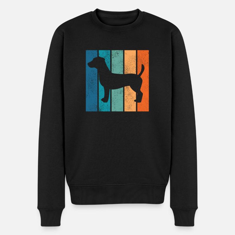 Jack Russel Terrier Hund Hundeliebe Retro Geschenk - Männer Premium Bio Pullover - Schwarz