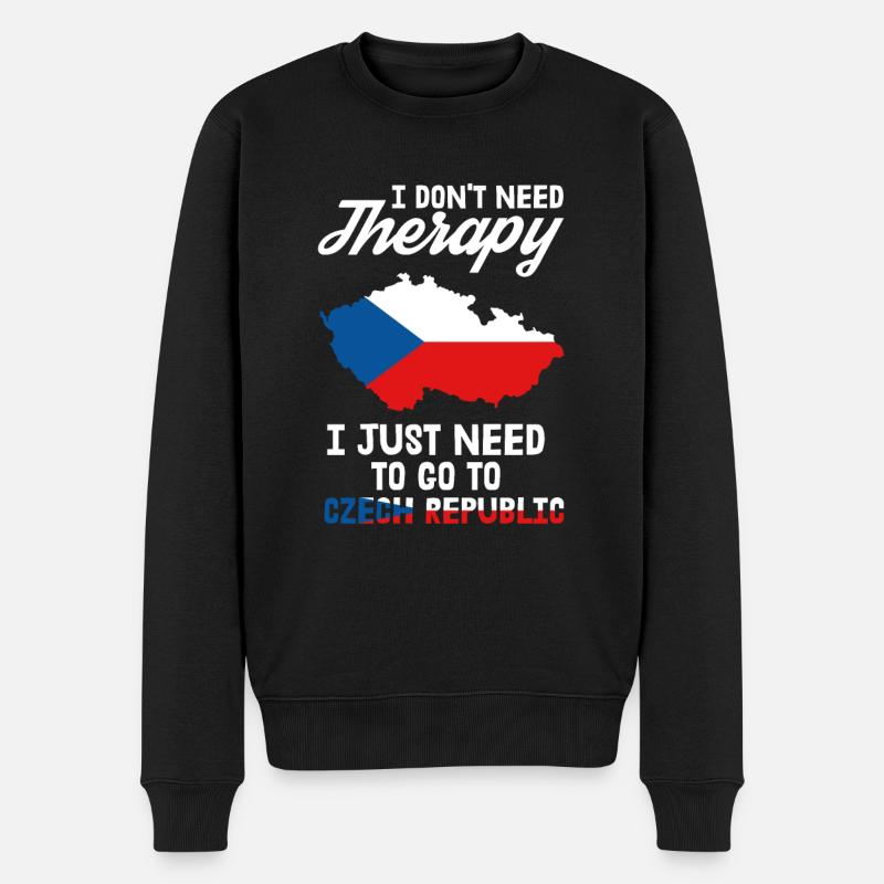 Tschechien Therapie Prag Tschechisch Geschenk - Männer Premium Bio Pullover - Schwarz