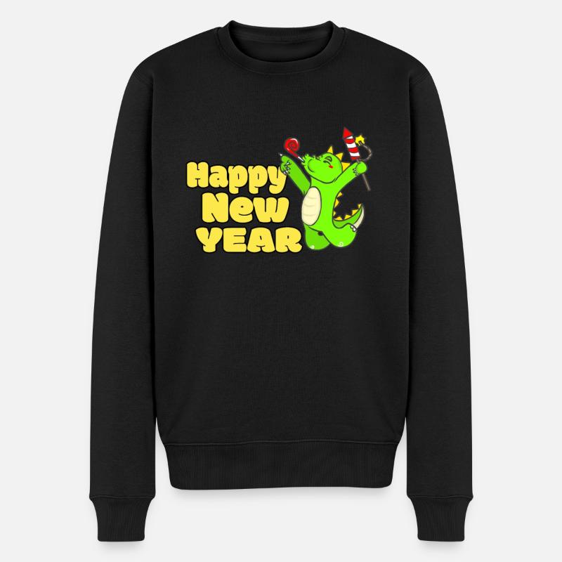 SILVESTER - Männer Premium Bio Pullover - Schwarz