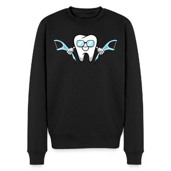 Costume paresseux de soie dentaire de dessin animé souriant - Pull Premium bio Homme - noir - Devant - Nico (187cm)